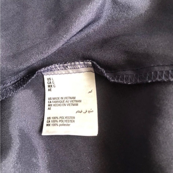 INC INTERNATIONAL CONCEPTS Sz L Satin Notch-Collar Shorts Pajamas Set Blue - Picture 4 of 7